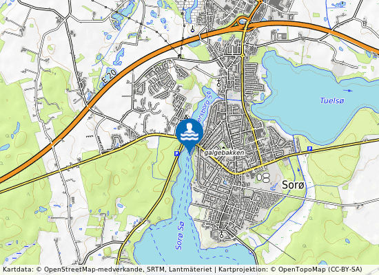 Skjolden, Sorø Sø på kartan
