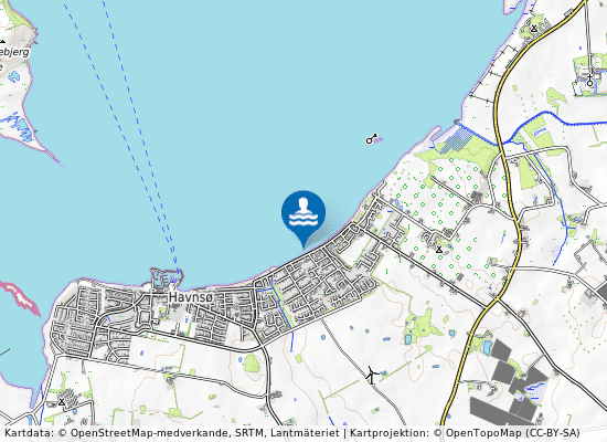 Havnsø Strand, Øst på kartan
