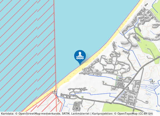 Rødhus Strand på kartan