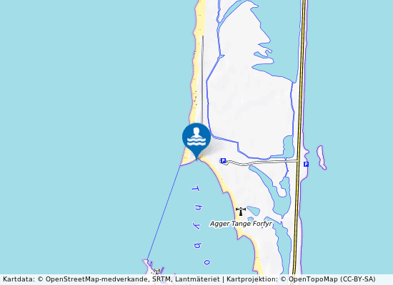 Aggertange - Mellem Høfde 71 Og 72 på kartan