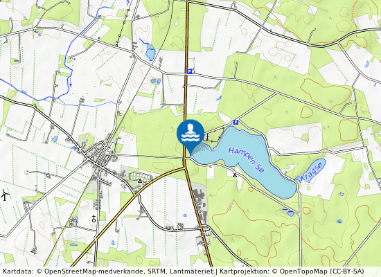 Hampen Sø, P-Plads på kartan