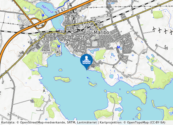 Maribo Søbadeanstalt på kartan