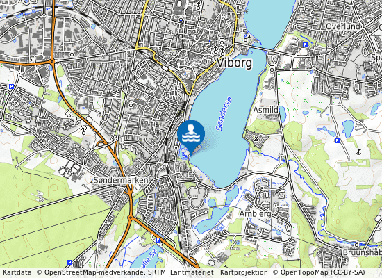 Viborg Søndersø - Sønæs / Friareal på kartan